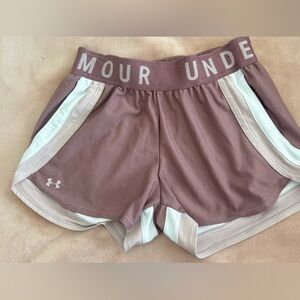 Under Armour Pink Athletic Shorts Moisture-Wicking Elastic Waistband